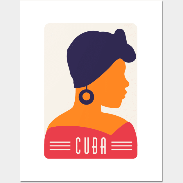 Lady Cuba Stamp Wall Art by MajorCompany